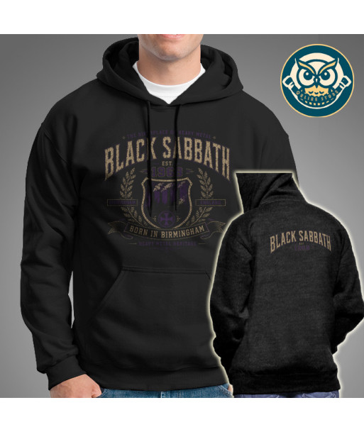 Hoodie Black Sabbath 1968 Vintage Negro | Buzo Rock Unisex